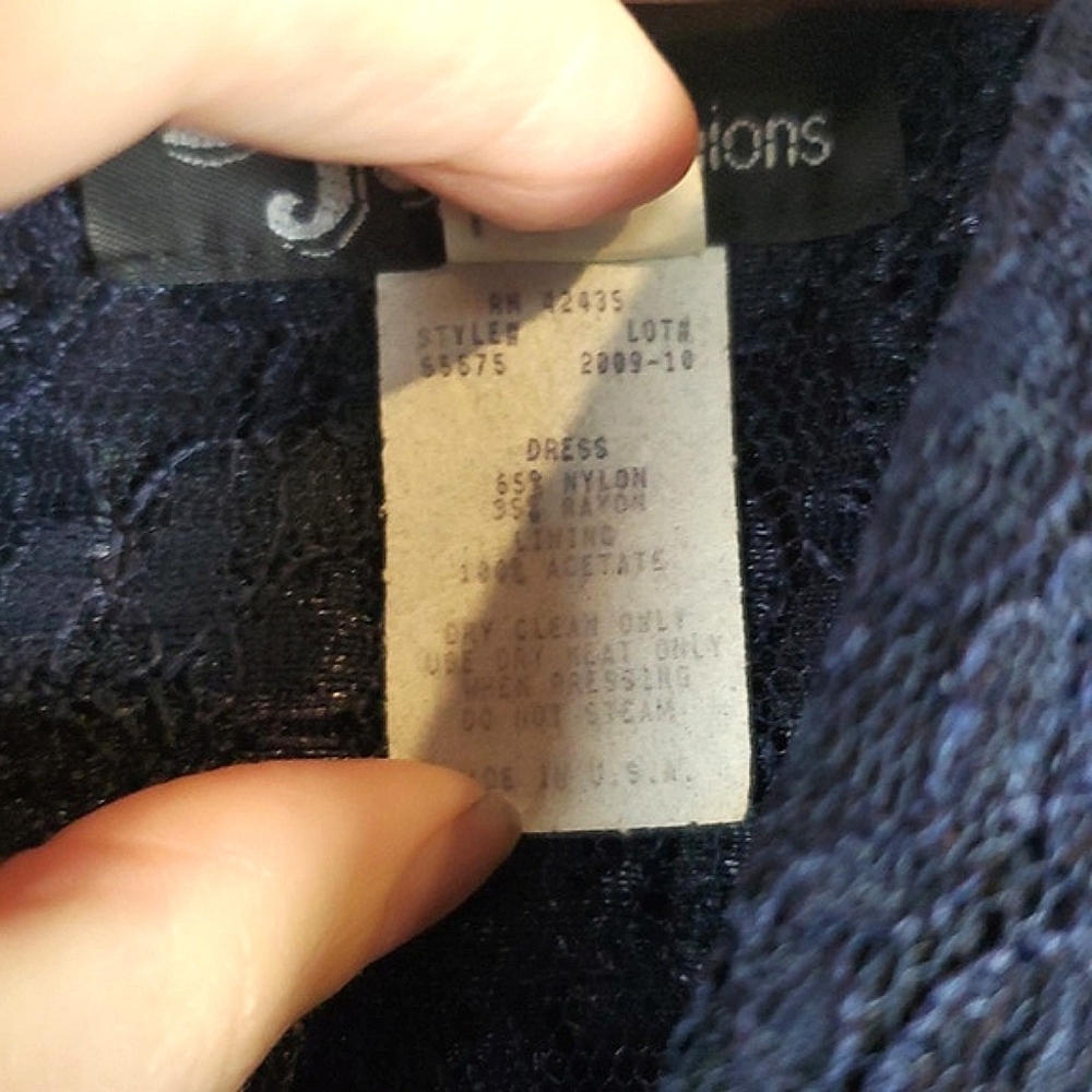 Vintage‎ 90s Corset Back Blue Lace Dress - Picture 5 of 8